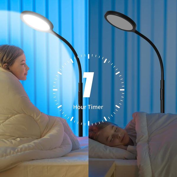 luckystyle Floor Lamp,Super Bright Dimmable LED Lamps for Living Room, Custom Color Temperature Standing Lamp with Remote Push Button, Adjustable