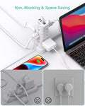 Power Strips with Surge Protection, Flat Plug Power Strip Tower White 6 FT