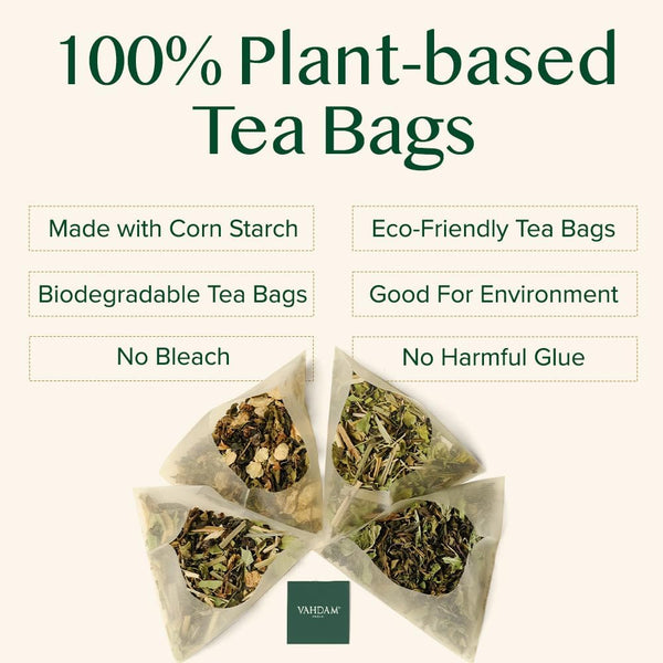 VAHDAM, Assorted Tea Sampler (15 Different Variety in Individually Wrapped Pyramid Tea Bags) Long Leaf Premium Teas I Teas Gift Set I Ideas for