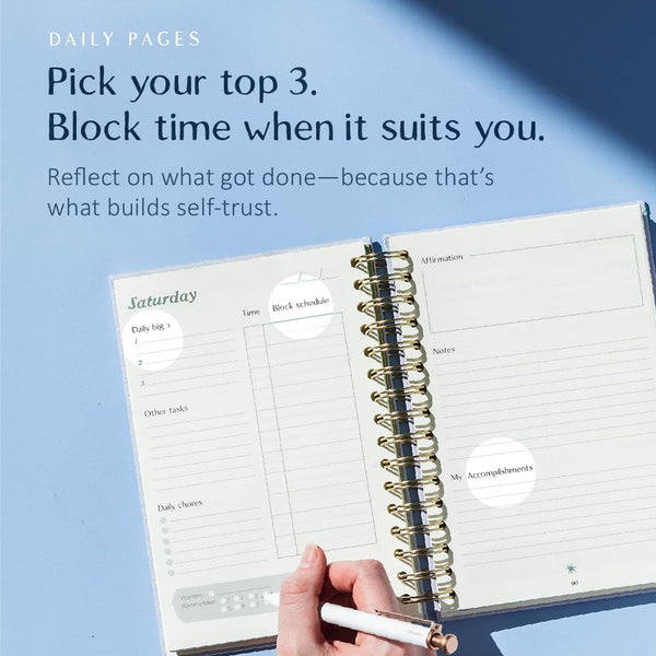 The ADHD Planner - Undated Daily Weekly Schedule Organizer Journal for Disorganized People - Habit Tracker Record Emotions & Mood - Academic Goals