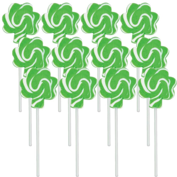 Shamrock Swirl Suckers for St. Patrick'S Day - 12 Individually Wrapped Lollipops - Leprechaun St. Pat'S Day Candy and Party Supplies