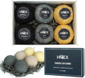 Bath Bombs, HZEX 6 Large Natural Luxury Charcoal Bathbomb Fizzes for Men Women, Organic Bath Bomb with Essential Oils and Shea Butter, Stress