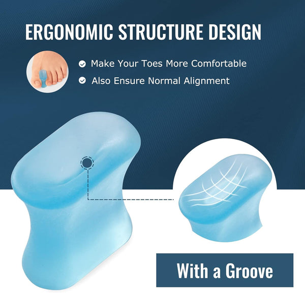 Welnove Upgraded Gel Toe Separators â 12-Pack Bunion Pads â Toe Spacers for Straightening Overlapping Toes, Bunions, Calluses â Soft Silicone
