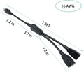1.5 FT Extension Cord Splitter 1 to 2, 3 Prong Indoor Power Outlet Splitter, 16AWG Cable Wire Extender Space Saver for Halloween Lights, Christmas