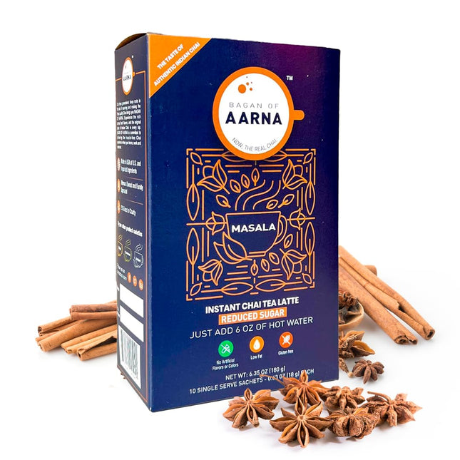 Bagan of Aarna Instant Masala Chai, Tea Powder Mix, Spiced Tea, All Natural Chai Tea, Authentic Chai Mix, Masala Spiced 