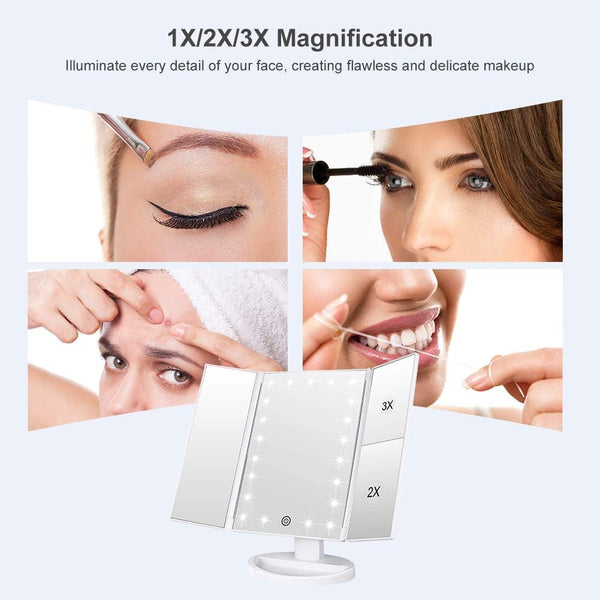 WEILY Makeup Mirror with 21 LED Lights,Two Power Supply Modes White 3.2"L x 7.5"W