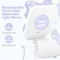 Travel Makeup Mirror, Portable Mirror with 3 Adjustable Light Settings, USB-Rechargeable Vanity Mirror with Lights，Gift for Women and Girls White
