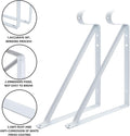 Heavy Duty Closet Shelf Rod Brackets 11x9.5in, Wall Mounted 250lbs Capacity | 10 Pack Steel Shelf Brackets with Rod Support for Hanging Clothes,