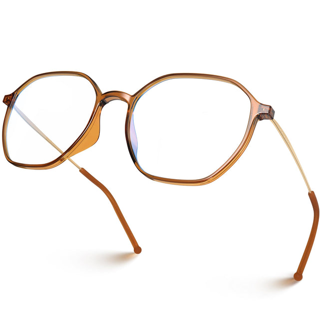 VISOONE Lightweight TR90 Blue Light Blocking Glasses Frame with anti Glare Eye P
