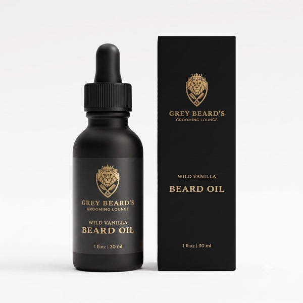 Grey Beard's Grooming Lounge Wild Vanilla Beard Oil for Men 1 fl oz - Natural Leave-In Conditioner with Jojoba Argan and Grapeseed Oils