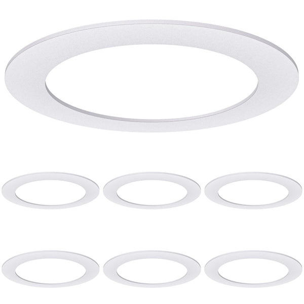 Sunco 6 Pack Goof Rings for 6 Inch Recessed Lights, Flush Mount, White, Can Light Trim Ring Cover, OD 8.6 Inch, ID 6.2 Inch, Paintable Surface,