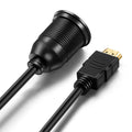 HDMI Panel Flush Mount Cable - 1 Meter 3ft | HDMI Extension Dash Flush Panel Mount Cable For Car, Boat and Motorcycle 3 Feet