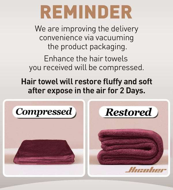 Hicober Microfiber Hair Towel Wrap for Women, Plum Navy Aqua Green, 3-Pack Plum,navy,aqua Green Large
