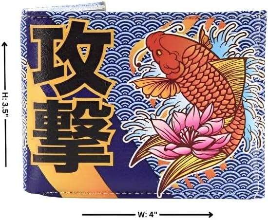 Li Slim Bifold Men’s Wallet – Koi Fish Print Vegan Leather Wallet for Men Evangelicon