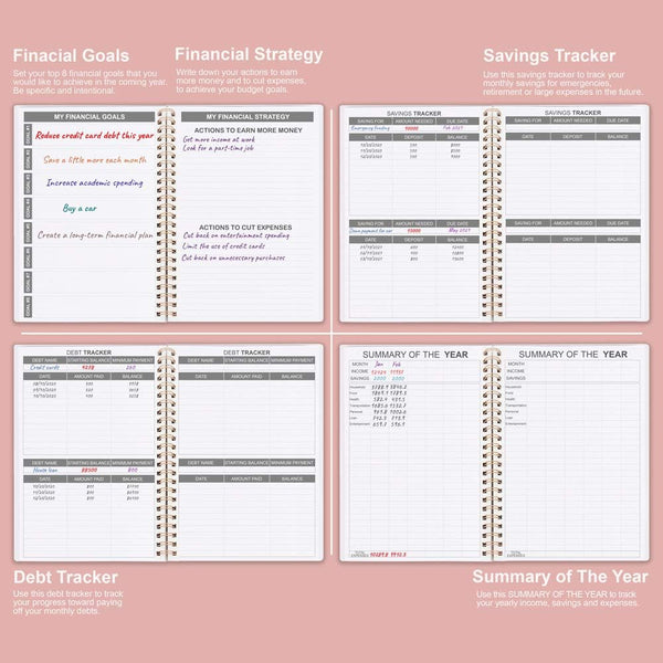 Budget Planner - Monthly Finance Organizer with Expense Tracker Notebook to Manage Your Money Effectively, Undated Finance Planner/Account Book,
