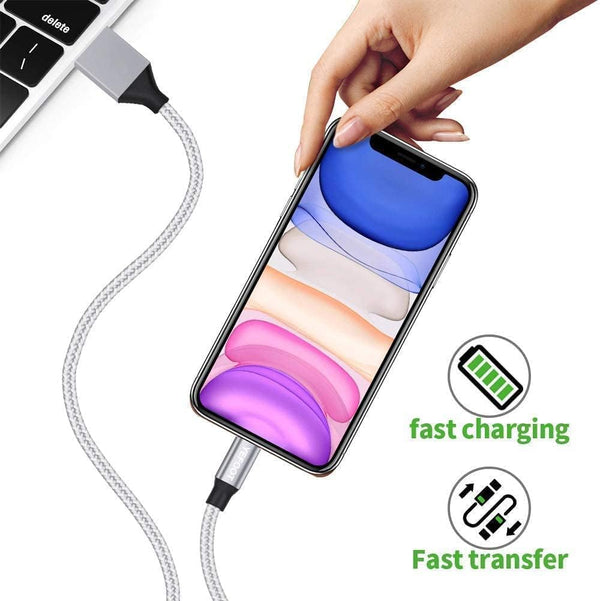 [Apple MFi Certified] 6Pack(3/3/6/6/6/10FT) iPhone Charger Nylon Braided Fast Charging Lightning Cable Compatible iPhone