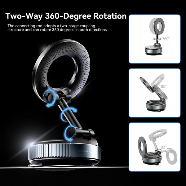 Vacuum Suction Magnetic Phone Holder, Strong Suction Magnetic Car Phone Holder Mount Foldable Phone Stand for Iphone16/15/14/13/12,