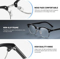 Blue Light Blocking Glasses Anti Eyestrain Computer Gaming Glasses | Vintage Half Frame UV Clear Lens for Women Men A01-matte Black Silver Frame 1