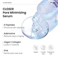 FRANKLY Closer Serum Jumbo | Pore Minimizer Serum | 2.03 fl oz | 9 Peptides, Vegan Collagen, Adenosine, PHA | Korean Pore Minimizer for Glass