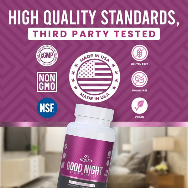 Natural Sleep Aid for Adults, Sleep Supplement, Natural Calm, Melatonin with L-Theanine, Magnesium Glycinate, Ashwagandha, GABA, 5-HTP, Vitamin D