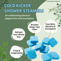 Cold Kicker Shower Steamers Aromatherapy, Eucalyptus Shower Steamer, Shower Bombs Made in the USA, Menthol Shower Steamer, Self Care Gifts,