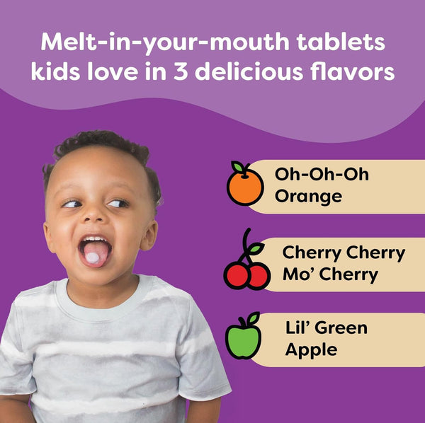 Renzo'S Picky Eater Kids Multivitamin with Iron, Dissolving Kids Vitamins with Vitamin D3 & K2 and More, 60 Sugar-Free Melty Tabs, Cherry MoÃ¢ÂÂ