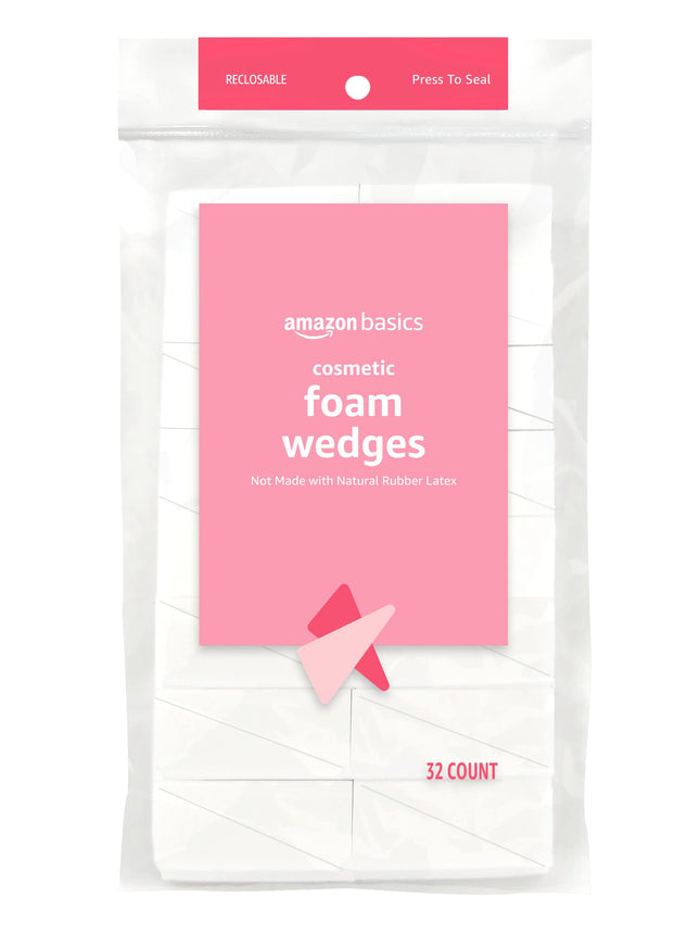 Amazon Basics Cosmetic Foam Wedges for Makeup, 32 Count