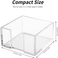 Acrylic Sticky Note Holder, 3 x 3 Crystal Clear Acrylic Notepad Holder Sticky Note Dispenser for Dorm Room and Office Desk Organizer 3x3"
