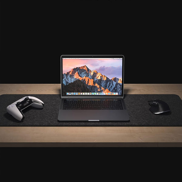Felt Desk Mat | Computer Mat for Desk(36x12Inches) | Large Felt Mouse Pad and Keyboard Mat | Desk Protector for Office | Dark Gray Dark Gray 36" x 12"