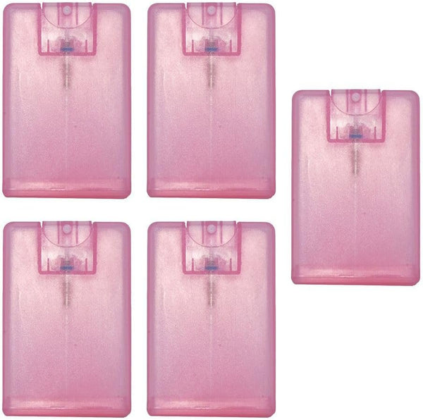 5Pcs Pink 20Ml/ 0.67Oz Card Type Spray Bottles Refillable Perfume Atomizer Container Portable Fine Mist Spray Bottle Travel Bottle Refillable