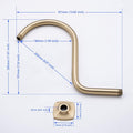13 Inch High Rise S Shape Shower Extension Arm with Flange,Brushed Gold Shower Head Extender Arm Wall Mounted,Standard 1/2" Connection-Bathroom