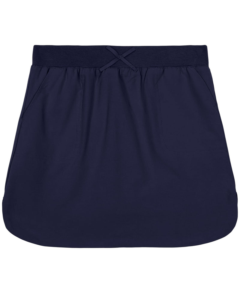 Izod Girls' School Uniform Pull-on Scooter Skirt with Undershorts, Knit Waistband & Functional Pockets, Wrinkle Resistant 10 Navy
