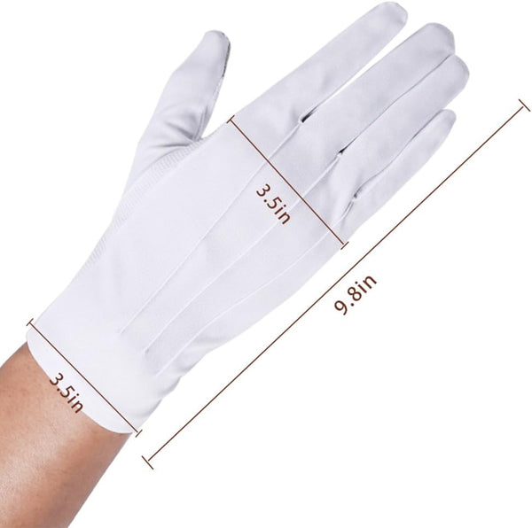 JISEN Men Police Formal Tuxedo Honor Guard Parade Nylon Cotton Gloves 26cm One Size Touchscreen