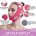 Graphene V-Line Mask Chin up Mask V Shaped Face Mask Chin Strap for Sleeping, Jaw Exerciser,Red,Medium