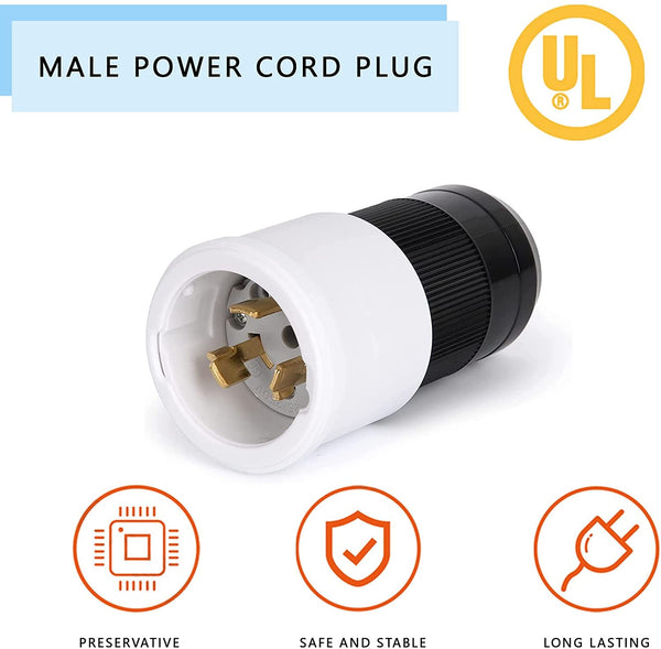 50 Amp Twist Lock Plug,50 Amp Generator Plug Male,125/250 VAC Generator Power Cord Connector