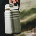 GRANDTIES 2 Lids Sports Stainless Steel Water Bottles – Wide Mouth Vacuum Insulated Reusable Leak Proof BPA-Free Travel Metal Canteen, Thermal