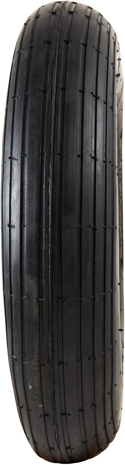 Marathon 4.80/4.00-8" Ribbed Tread Replacement Pneumatic (Air-Filled) Tire and Inner Tube Set, Fits 8-Inch Wheel/Rim, Wheelbarrow/Garden Cart/Lawn