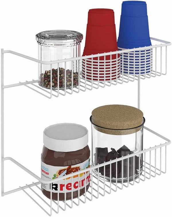 ClosetMaid 8002 2-Tier Wall Rack for Added Storage, 10.5-Inch H x 12.5-Inch W x 5-Inch D, White 12-Inch Wide 2-Tier