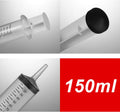 2 Pack Large Syringes (150 ML), Large Plastic Garden Industrial Syringes for Scientific Labs, Measuring, Watering, Refilling, Filtration Multiple Uses