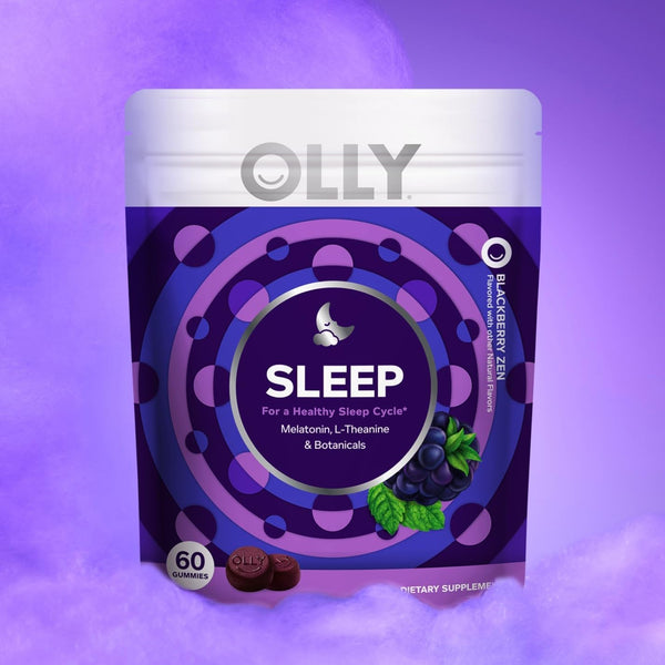 OLLY Sleep Support Gummy Supplement,* 3 mg Melatonin, L-Theanine - 60 Count 60 Count (Pack of 1)