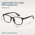 Gaoye Black Blue Light Glasses for Computer & Gaming - Anti UV Ray Lenses, Scratch-Resistant & Comfort Fit Medium **Light Black 1