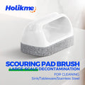 Holikme 7 Pack Cleaning Brush Scrub Brush Kitchen Brush for Floor,Blue | Deep Cleaning Brush Set, Scrub Pads with Scraper Tip for Pool Walls,