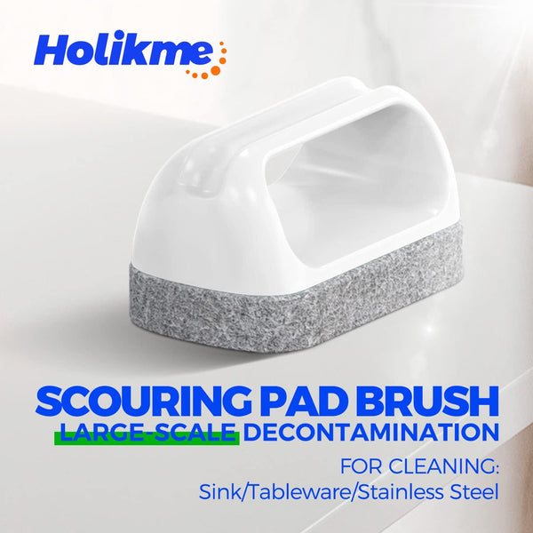 Holikme 7 Pack Cleaning Brush Scrub Brush Kitchen Brush for Floor,Blue | Deep Cleaning Brush Set, Scrub Pads with Scraper Tip for Pool Walls,
