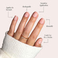 Glamnetic Press On Nails - French Peach | Super Short Round Fake Nails with Pastel Peach French Tips and Glossy Finish, Salon Quality | 15 Sizes -