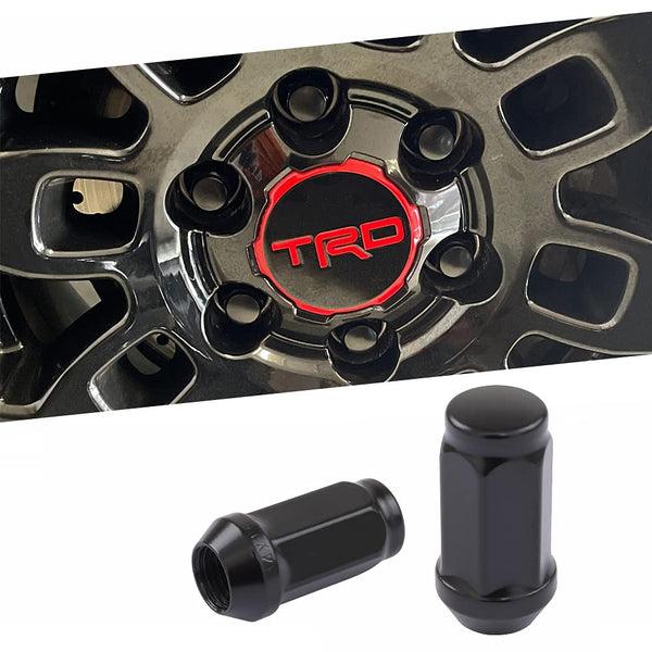 24pc Black M14x1.5 Wheel Lug Nuts, 1.8" Tall, Cone Seat, 19mm Hex | 14x1.5 Extended Lugnuts, Compatible with Chevy-GMC 6 Lug Aftermarket Wheels