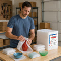 Mighty Gadget 100-Pack Foam Packing Sheets, 12" x 12" (1/16" Thick) Polyethylene, Pre-Cut Non-Abrasive Cushioning for Moving Shipping Storage,