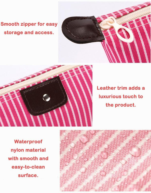 THTAJ 2 Pack Make Up Bag for Traveling,Preppy make up bag,Toiletry Bag,Nylon Cosmetic Bag,Light Pink Makeup Bag,Skin Care Bag，Tiny Makeup Bag