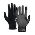 SUJAYU Full Finger Thin Hiking Gloves Women Men, Light Touchscreen UV Gloves for Hiking Running Workout Driving Women Men Black Small