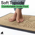 GORILLA GRIP 100% Waterproof All-Season WeatherMAX Doormat, US Designed Natural Rubber, Stain and Fade Resistant, Low Profile Indoor Outdoor Door