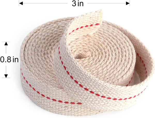26 Foot /4 Rolls Oil Lamp Wick, 7/8 Inch Oil Lantern Wick, Flat Cotton Wick, Oil Lamp Wicks Burner with Stitch, 6.5 Feet per Roll
